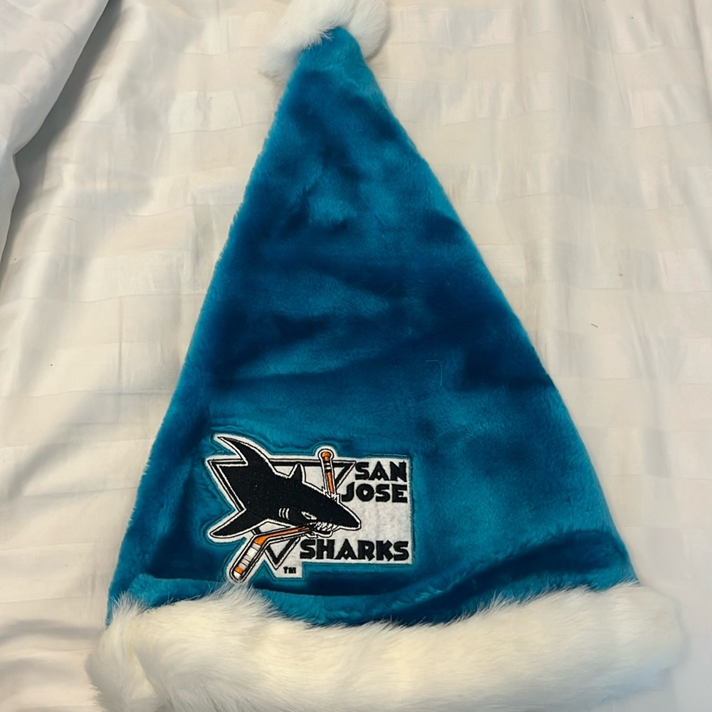 San Jose Sharks Santa Hat Vintage Y2K 2000s Blue White